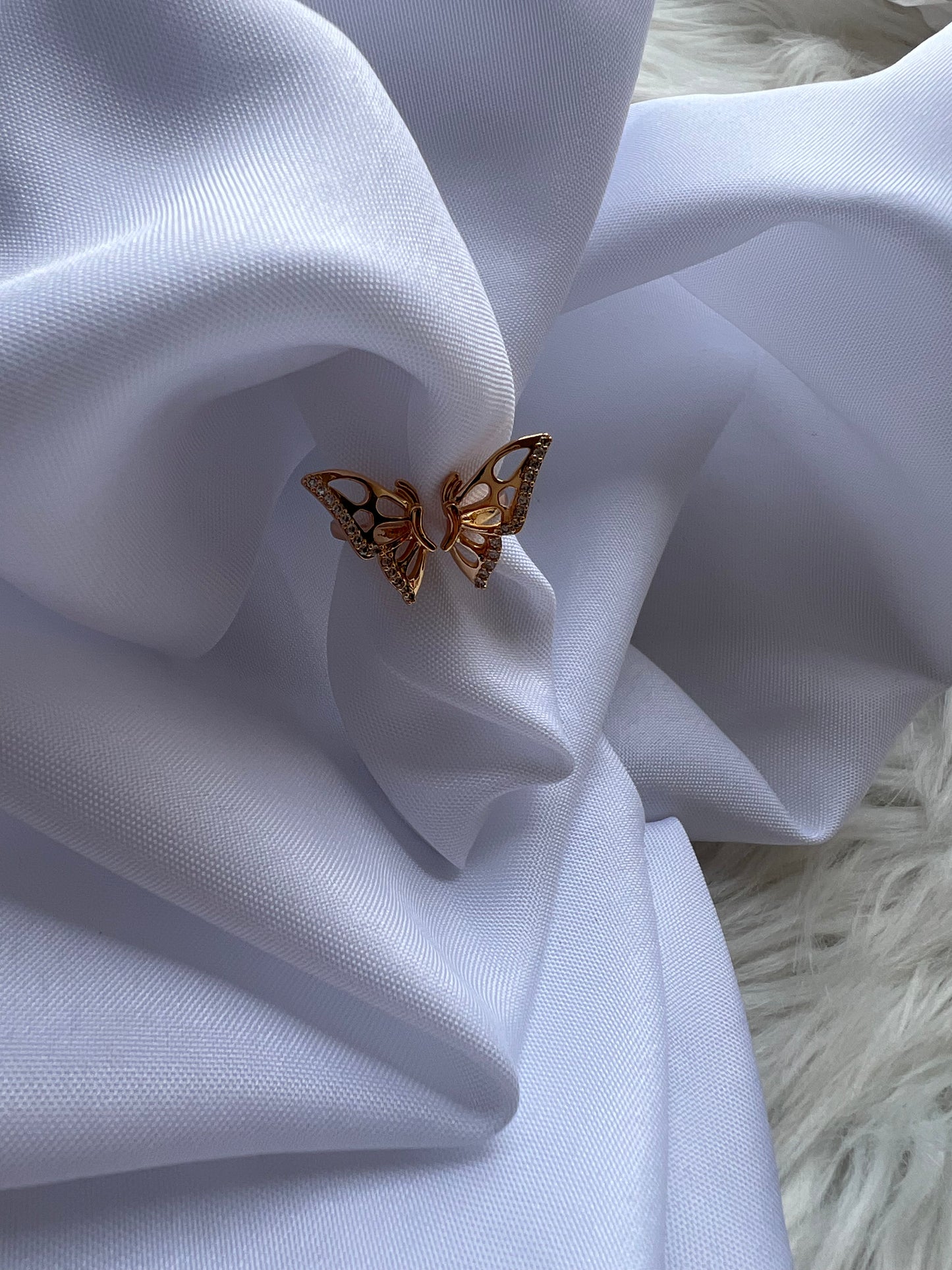Anillo Mariposa Ref. 127 en Rodio Ajustable 🦋