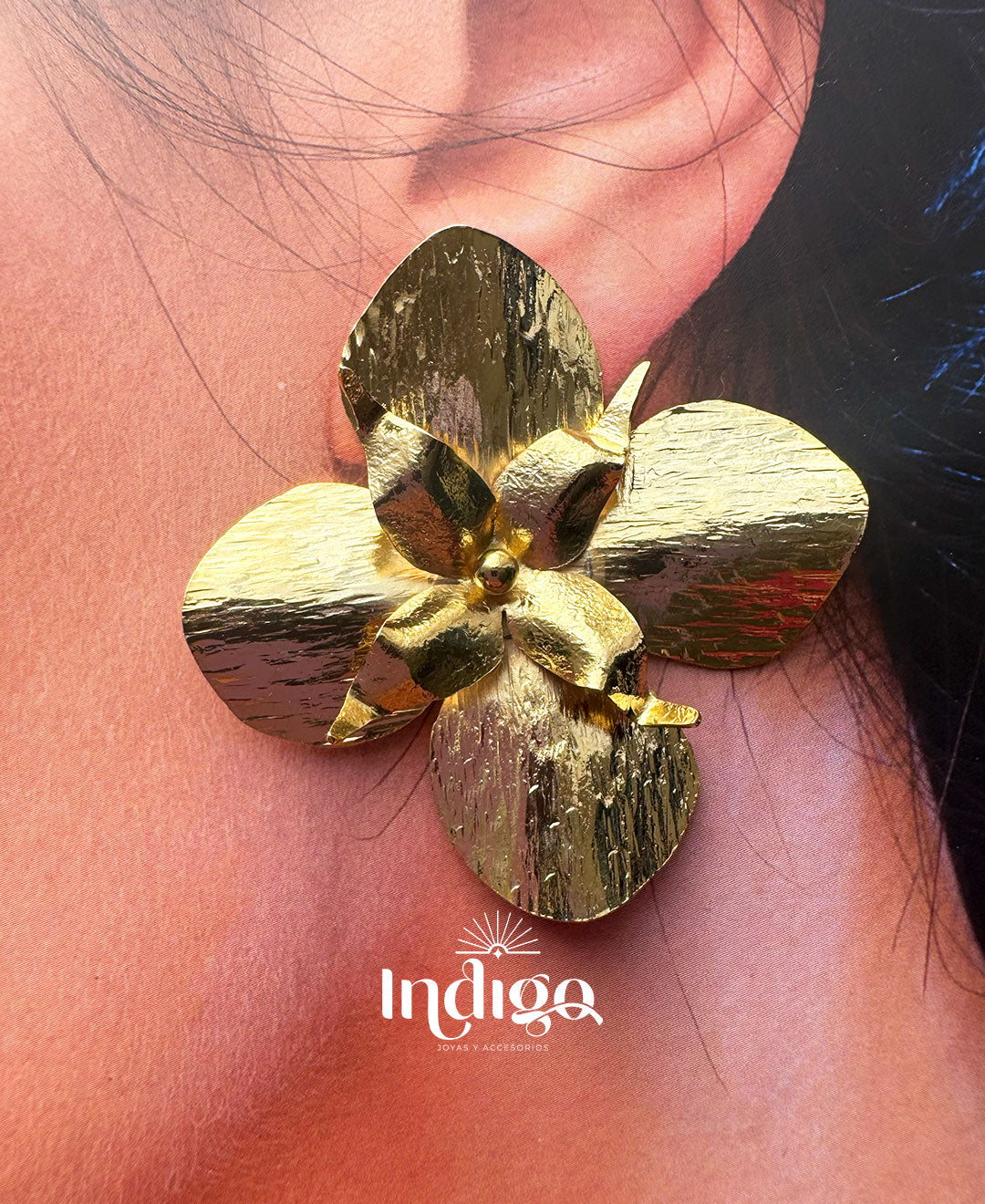 🌸 Arete Flor Doble Rosa Primavera