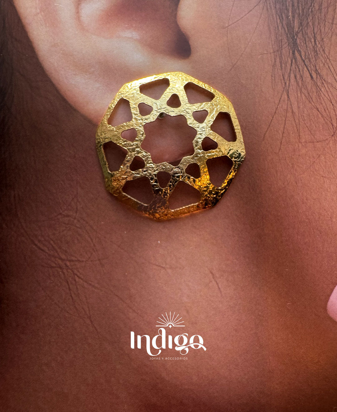 ✡️ Arete Redondo de la es estrella de David