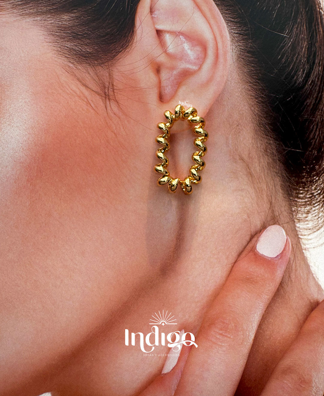💛 Arete Espiral Dorado Y Plateado