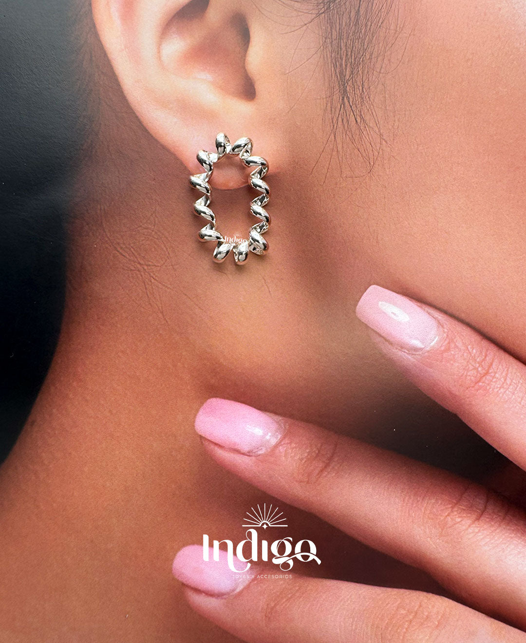 💛 Arete Espiral Dorado Y Plateado