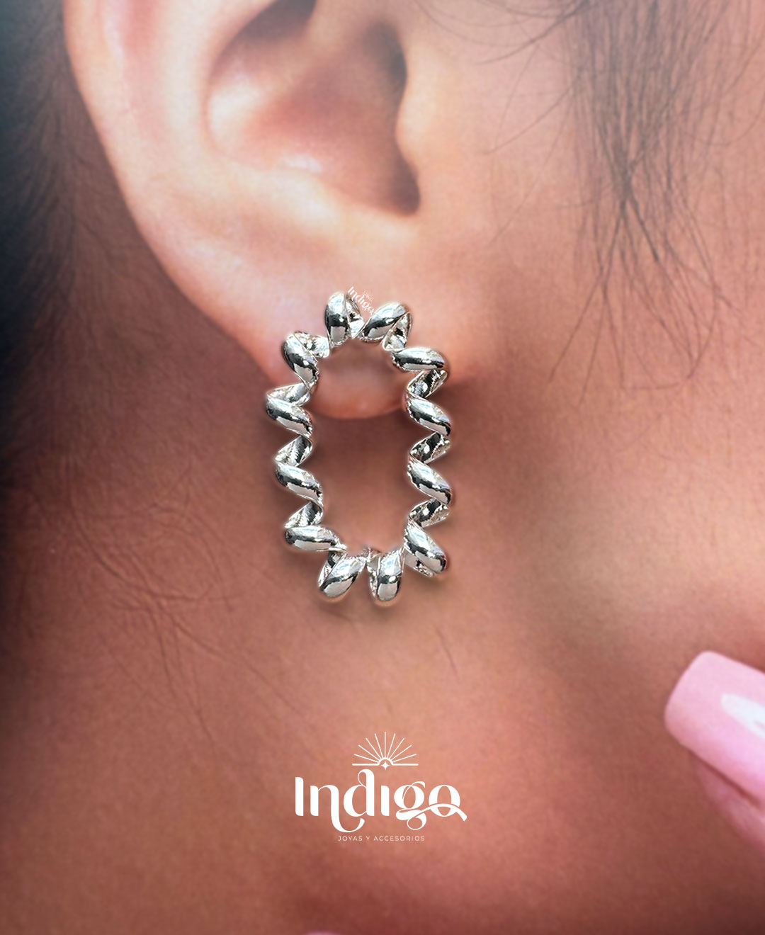 💛 Arete Espiral Dorado Y Plateado