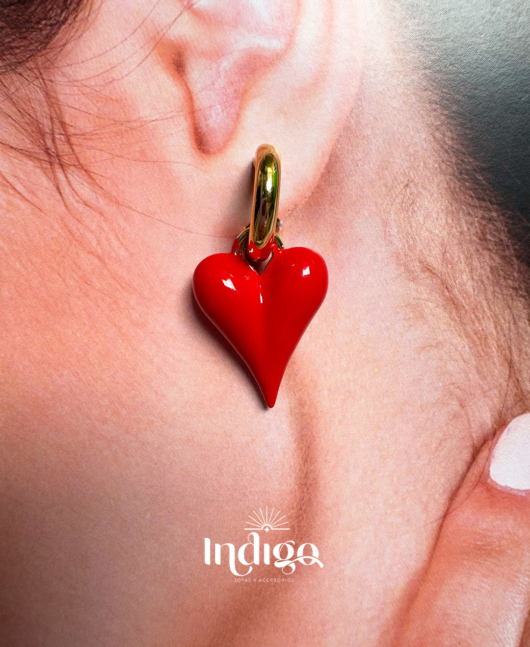 ❤️ Candonga Corazón Rojo en rodio