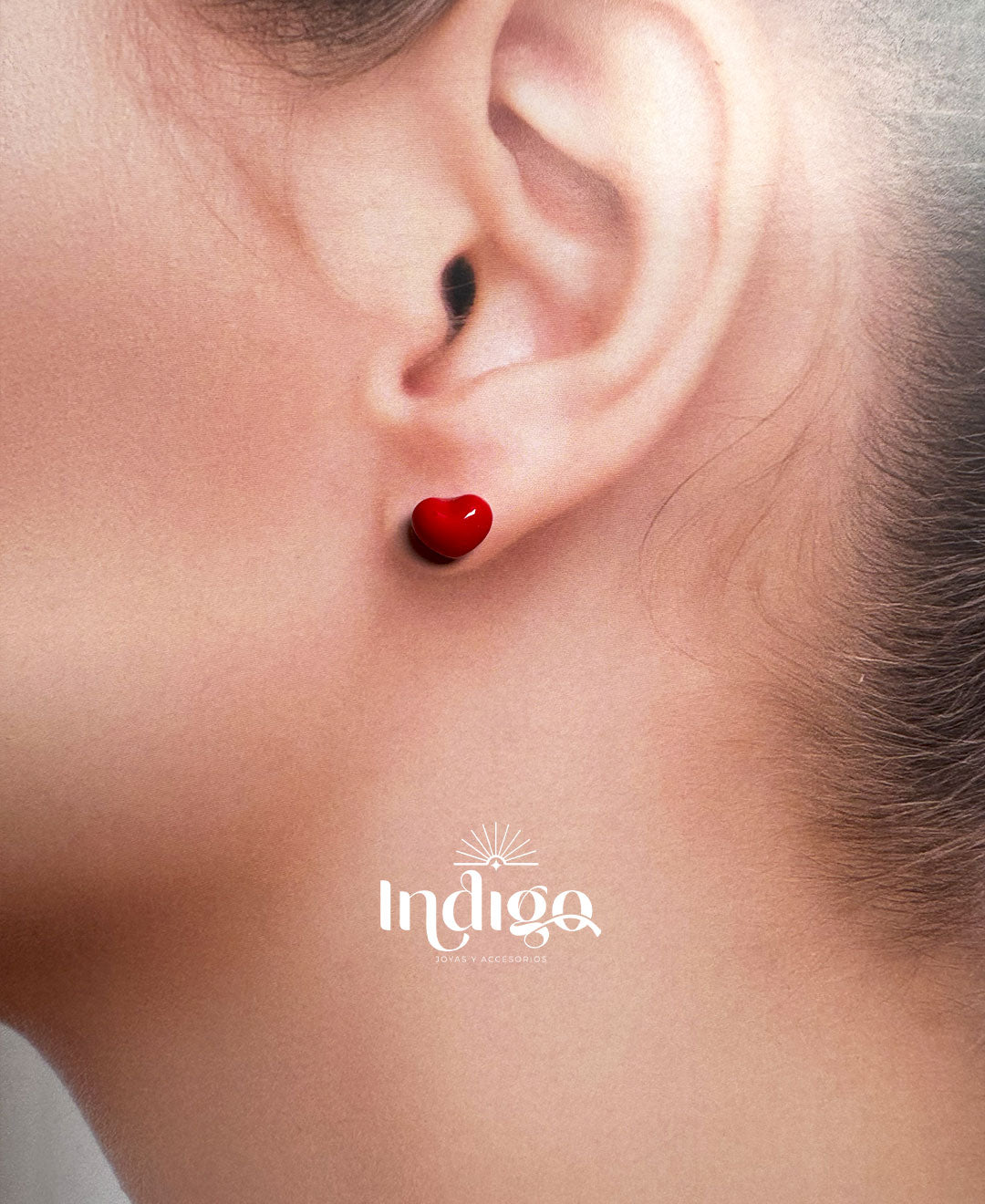 ❤️ Topo Corazón Rojo en Rodio