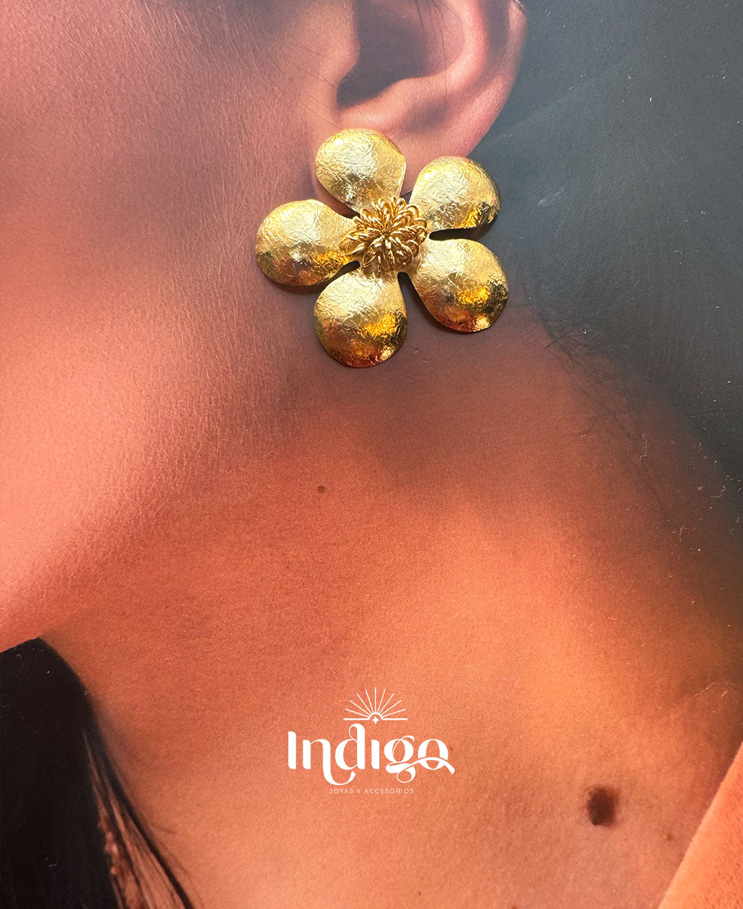 🍀 Arete Trébol de 5 Hojas