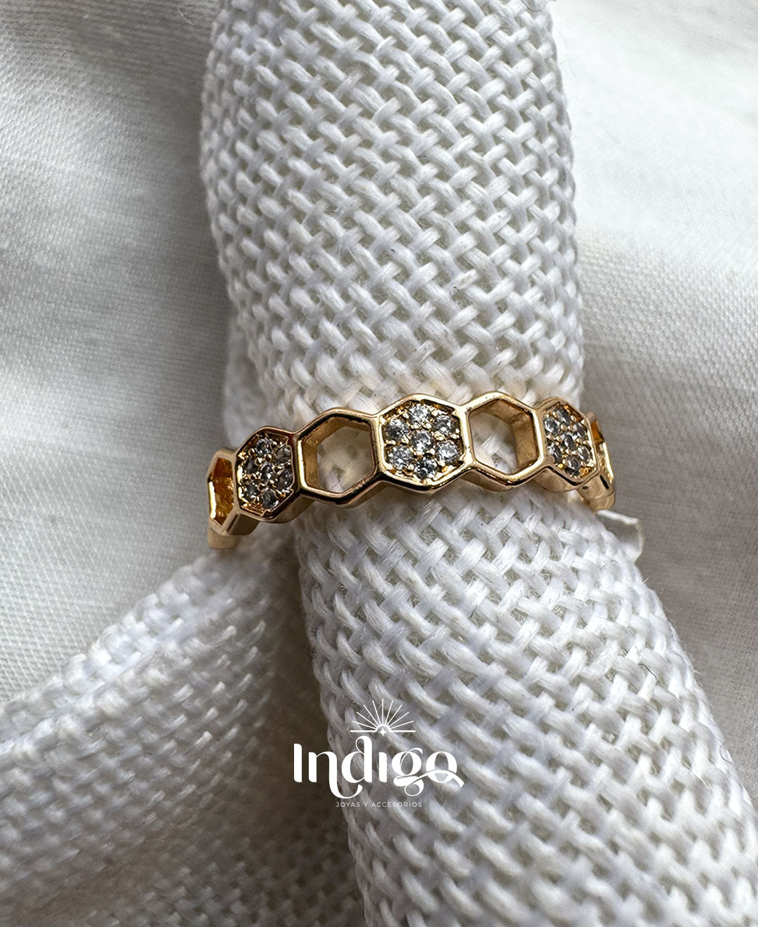 💫 Anillo Eslabón Hexagonales
