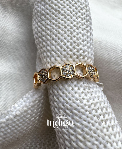 💫 Anillo Eslabón Hexagonales