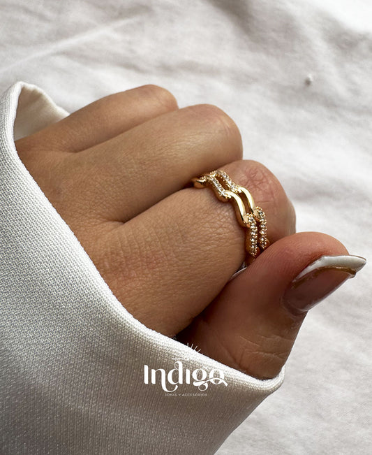 🌊 Anillo de Eslabones Ondulados