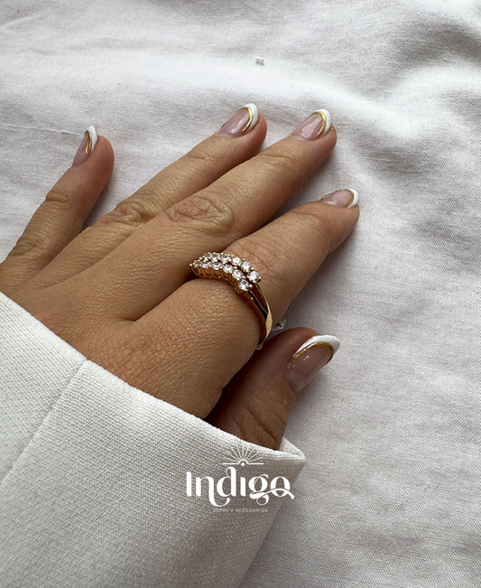 💎 Anillo de Doble Fila con Circones