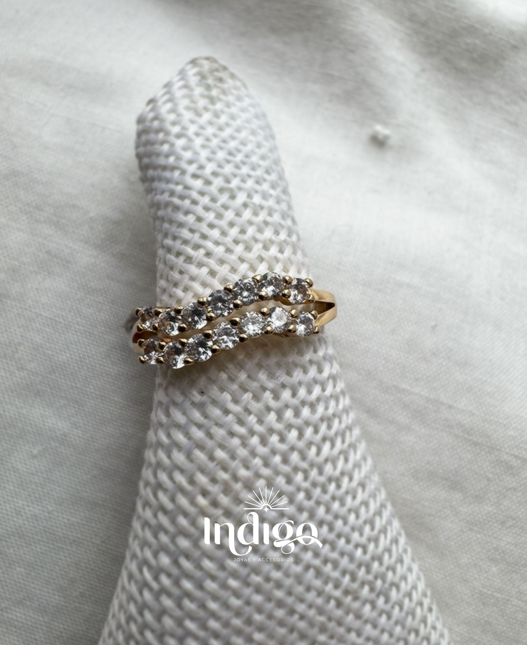 💎 Anillo de Doble Fila con Circones