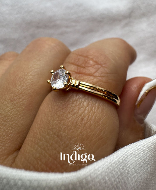 💎 Anillo con Circón Grande Central