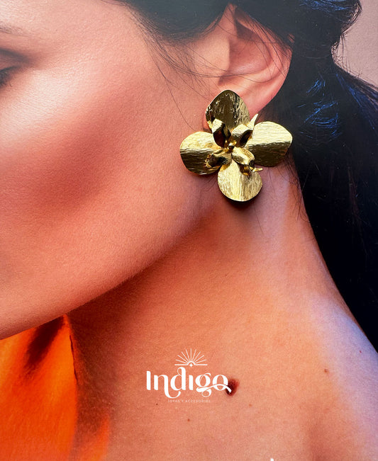 🌸 Arete Flor Doble Rosa Primavera