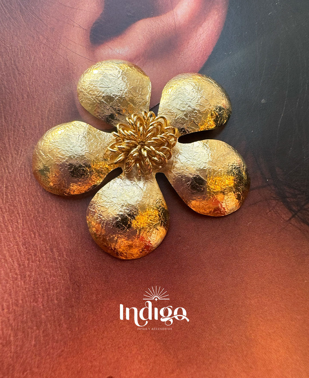 🍀 Arete Trébol de 5 Hojas