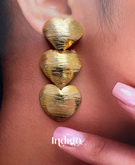 🌟💖Maxi aretes de corazones texturizados