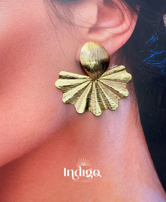 🌺 Maxi Arete en Bronce Abanico  🌺