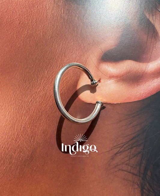 💍 Candonga Lisa Gruesa en Plata