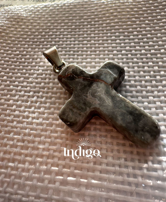 ✝️ Dije Cruz en Piedra Natural