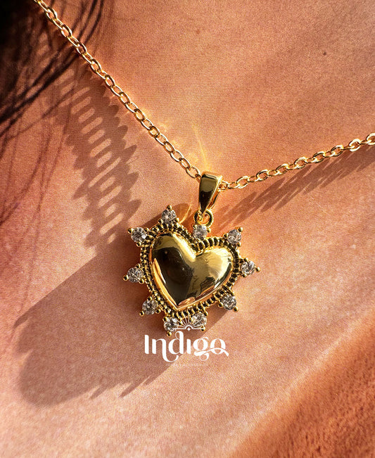 💖 Dije Corazón con Puntas Dorado