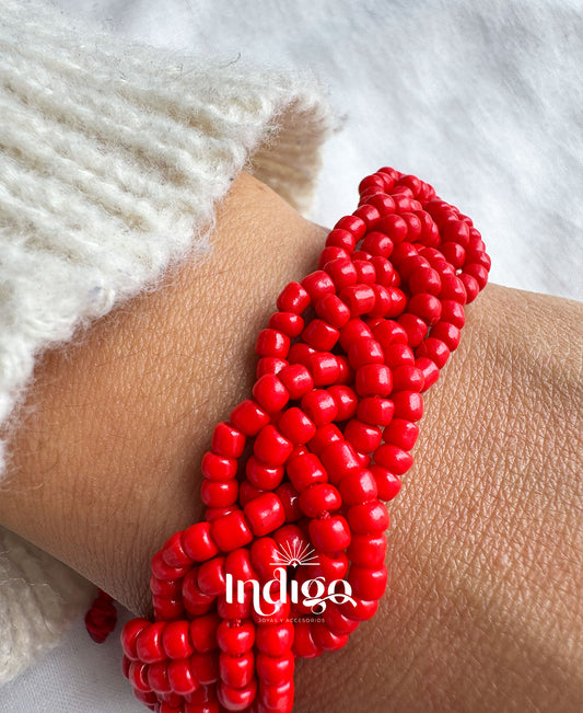 🌈 Pulsera de Mostacilla Entrelazada