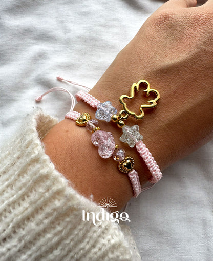 🧸 Pulsera Tejida con Dije de Osito