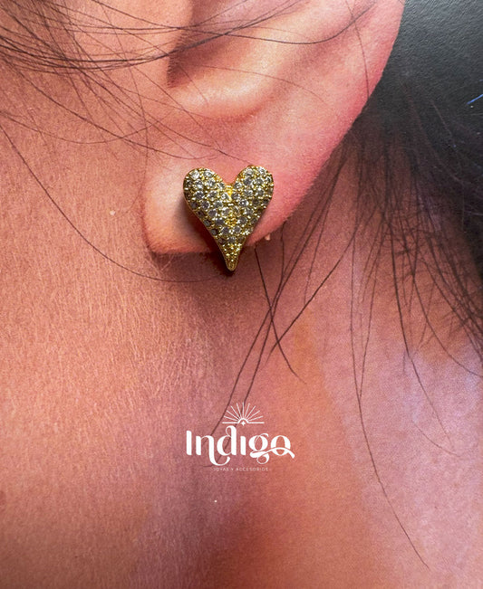 💖 Topo Corazón Dorado en Rodio
